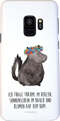 Produktbild von Mr. & Mrs. Panda Samsung Galaxy S9 Handyhülle Stinktier Mädchen - Weiß - Geschenk, Hülle, Handy Case, Smartphone, Yoga, Stinker, Schutzhülle, Raubtier, Skunk, Namaste