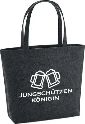 Produktbild von Huuraa Filzshopper Jungschützenkönigin Schützenfest 22 Liter Charcoal Melange Filztasche Geschenkidee