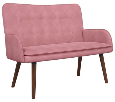 Obrázok produktu pre vidaXL Dvojmiestna pohovka ružová 115 x 61 x 87 cm zamat (V)