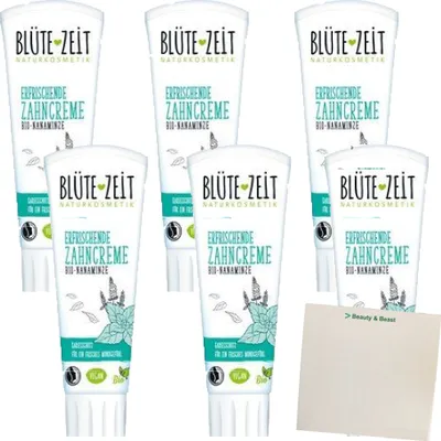 Produktbild von Blüte Zeit Zahncreme Minze 6er Pack (6x75ml Tube) + usy Block