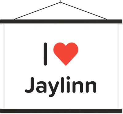 Produktbild von MuchoWow® Textilposter Ich liebe - Jaylinn - Mädchen 150x113 cm mit schwarzem Rahmen - Wohnzimmer