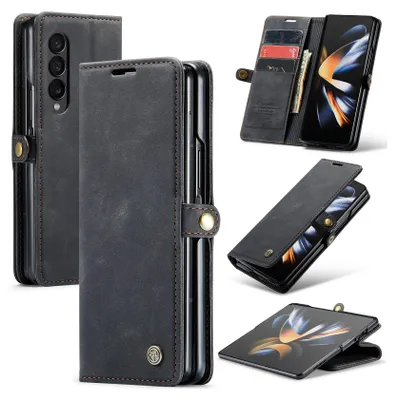 Image de Galaxy Z Fold4 Case, RetroPolyuréthaneLeather Case with Stand Function for Samsung Galaxy Z Fold 4 5G black