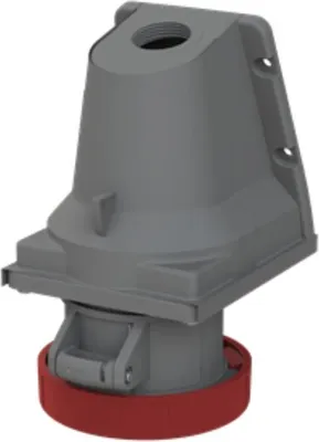 Productafbeelding van Amphenol wandcontactdoos, 16 Ampère, CEE, 5-polig (3P+N+PE), vrouwelijke aansluiting, codering 6h, rood, 200/346V tot 240/415V, frequentie 50 en