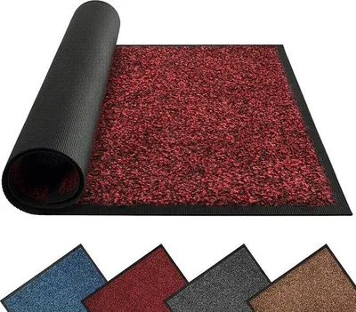 Produktbild von Famanu Türmatte 60 x 90 cm - Rot und Schwarz, waschbar, rutschfest, robust