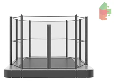Productafbeelding van Trampoline AKROBAT ORBIT FLAT 335x244 (11x8ft) Antraciet inclusief veiligheidsnet