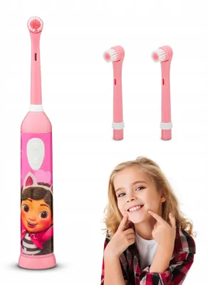 Produktbild von Huslog Gabby’s Dollhouse Kinderzahnbürste, 8000 Bewegungen/min, 3 Aufsteckbürsten, rosa