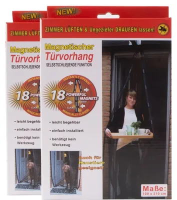 Image de 2x Moustiquaire de porte 210x100cm Rideau de porte magnétique Moustiquaire anthracite
