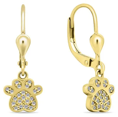 Produktbild von Playful gold-plated earrings Paw EA646Y