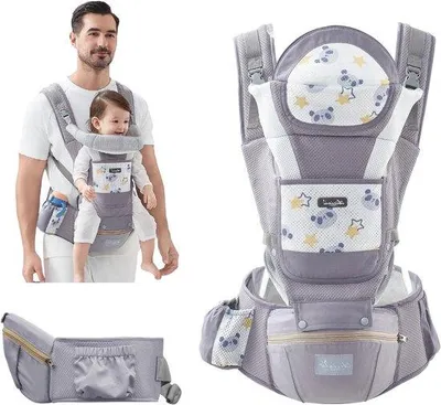 Obrázok produktu pre Ergonomická skladateľná taška pre novorodencov v šedej farbe