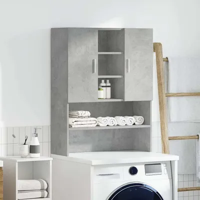 Produktbild von "2026 Aktion" Waschmaschinenschrank - CLORIS - Badezimmerschrank - schlichte Design - Betongrau 70,5x25,5x90 cm - DEMöbel7515121