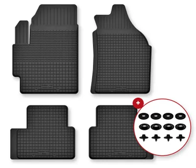 Image de Tapis de sol en caoutchouc pour Peugeot 1007 2004-2009 (monospace) – 4 pièces, noirs, semi-universel, adapté