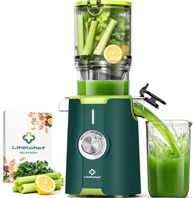 Produktbild von Rush Clear™ Kompakter Slow Juicer, grün, 115mm Einfüllschacht, 14,8cm platzsparend, spülmaschinenfest, inkl. Saftrezepte