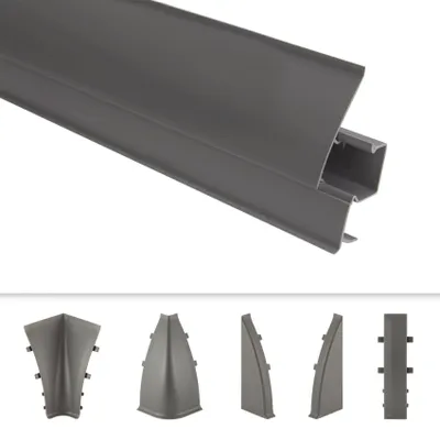 Produktbild von PVC Sockelleisten Sparpakete Fußbodenleisten 23x65mm Modern Kabelkanal