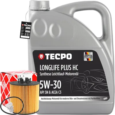 Produktbild von FEBI BILSTEIN Ölfilter + TECPO 5W-30 Motoröl, 5 Liter