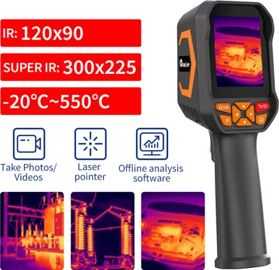 Zdjęcie produktu dla Kamera termowizyjna Ręczna kamera termograficzna na podczerwień z akumulatorem 2600 mAh Pamięć 8G WiFi USB Type-C dla inżynierów elektryków Budownictwo