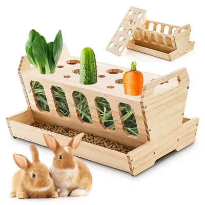 Produktbild von SolidKeus – Futtertrog aus Holz für Kaninchen