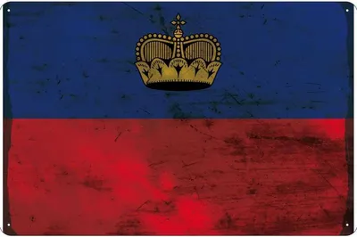 Produktbild von vianmo Blechschild 30x40 cm Liechtenstein Flagge Fahne Wappen