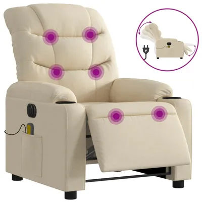 Produktbild von vidaXL Massagesessel Elektrisch Creme Stoff
