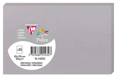 Produktbild von Pollen by Clairefontaine Karte 82 x 128 mm koalagrau 210 g/qm 25 Karten