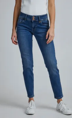Obrázek produktu pro Dámské džíny Pulz Jeans PZSUZY, džínové kalhoty, úzký střih, standardní pas, 5 kapes, s elastickým materiálem, zaoblený střih