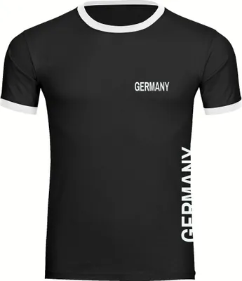 Produktbild von multifanshop Kontrast T-Shirt - Germany - Brust & Seite, schwarz/weiß, Größe XL