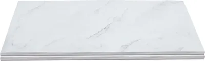Image de Sol en vinyle - Dalles de sol autocollantes en PVC - 24 pièces - 60 x 30 cm - Aspect pierre - Imperméables - Pour la cuisine et la salle de bains - Blanc