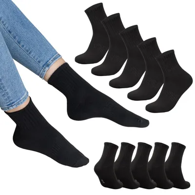 Produktbild von Tennissocken Sportsocken Uni ohne Naht Baumwolle 100% Komfort Herren Damen 5/10/20/30 Paar Größen 35-50 Schwarz 30 Paar 35 - 38