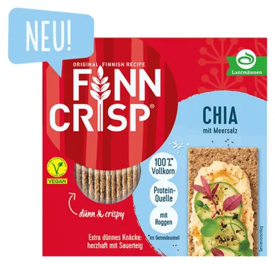 Image de FINN CRISP Chia au sel marin Pain croustillant de seigle complet 195g