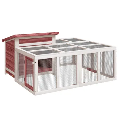 Image de Clapier moka 144x123x67,5 cm bois de pin massif