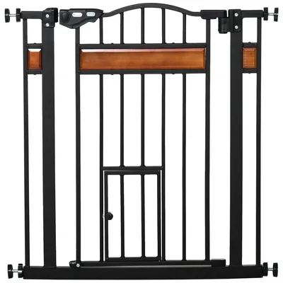 Immagine prodotto di Cancelletto Sicurezza Regolabile per Cani 74-80 cm con Chiusura Automatica Nero