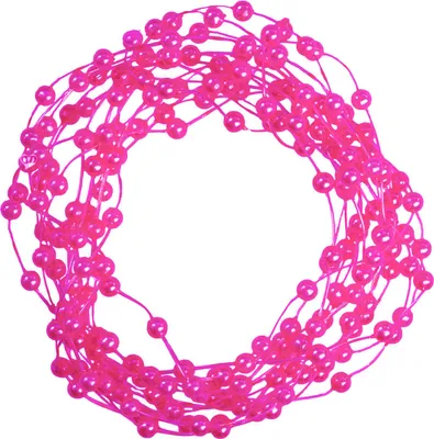 Perlen am Nylonfaden magenta