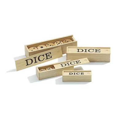 Produktbild von Holzwürfel Set 25 mm, 5 Stück, natur, für Spiele und Basteln