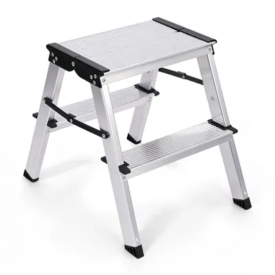 Produktbild von Sekey Trittleiter 2 Stufen klappbar aus Aluminium, bis 150 kg belastbar, für Haushalt & Küche