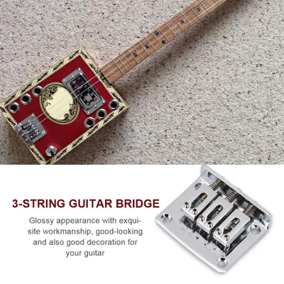 Zdjęcie produktu dla Mostek gitarowy, mostek do gitary elektrycznej, stały mostek gitarowy, regulowany mostek gitarowy, 3-strunowy mostek gitarowy, mostek do gitary cygarowej