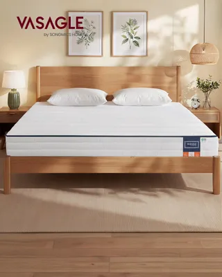 Obrázek produktu pro Matrace VASAGLE 160 x 200 x 16 cm, gelová paměťová pěna, 7 zón, střední tvrdost, snímatelný potah, prodyšná, bílá