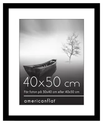 Bilderrahmen 40x50 cm, schwarz, mit Passepartout, schlagfestes Glas