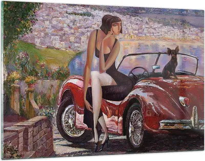 Produktbild von Bilder auf glas - frau modern - 120x80cm - Glasbilder - Wandbilder - Bilder - Kunstdruck - zum Aufhängen bereit - Wanddekoration aus Glas - Glas Bilder - Wandbild auf Glas - Einteilig - GAA120x80-3468