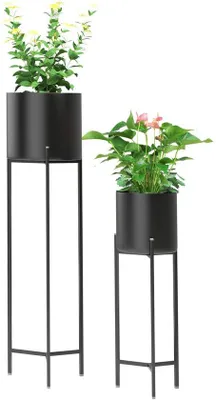 Imagen del producto de Estándar de planta metálico bicolor, apto para uso en interiores y exteriores