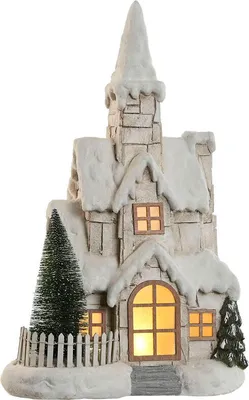 Obrázek produktu pro Svítící dekorace Home ESPRIT Bílý zelený přírodní domeček 35 x 20 x 51 cm