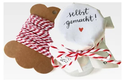Produktbild von 25 MINI Marmeladendeckchen - selbstgemacht - Blumen Gläserdeckchen Weiß für Marmelade, kleine Marmeladengläser & Einmachgläser, Recyclingpapier Abreißblock + 10 m Garn + Justiergummi