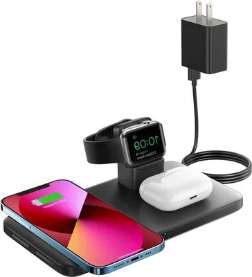 Obrázok produktu pre Bezdrôtová nabíjacie podložka 3 v 1 pre smartfón a hodinky