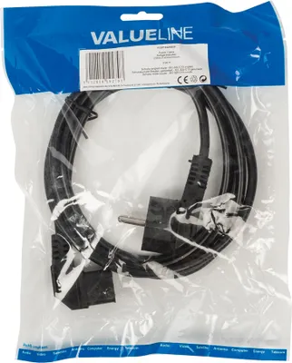 Produktbild von Valueline Kaltgerätekabel mit gewinkeltem Schutzkontakt-Stecker - IEC-320-C13 gewinkelt 2,00 m schwarz VLEP10020B20