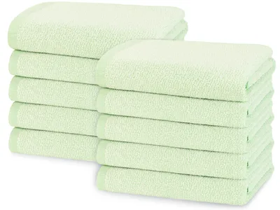 Produktbild von 10er Set Handtücher, 70% Baumwolle, 30% Polyester, 50x100 cm, grün, KI-generiertes Bild