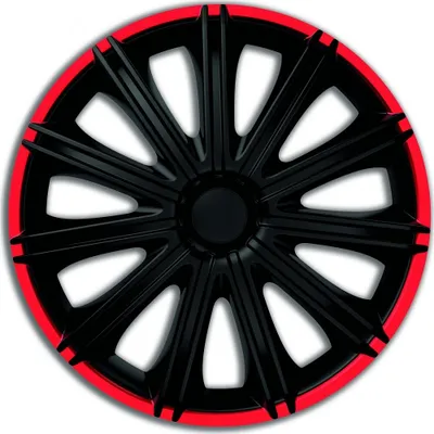 Produktbild von 16" Zoll Radkappen Schwarz/Rot Radzierblenden Radblenden 16 NERO R ARGO