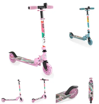 Produktbild von Byox Kinderroller Miracle faltbar LED-PU-Räder ABEC-7 Klingel Höhe einstellbar rosa