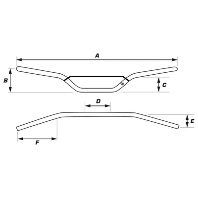 Zdjęcie produktu dla Kierownica aluminiowa MX typ EX/SX 28,6 mm pomarańczowa HR6061/ Ø28,6mm / L803mm / H89mm