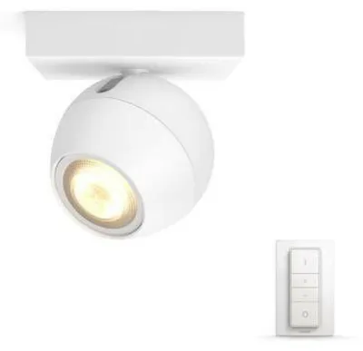 Obrázek produktu pro Philips Hue White ambiance Jeden reflektor Buckram, Chytré bodové osvětlení, Bluetooth, Bílá, LED, Kov, GU10