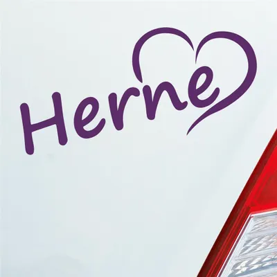 Produktbild von Auto Aufkleber Herne Herz Stadt City Liebe Love Heimat 18x8 cm Lila Sticker Heckscheibenaufkleber