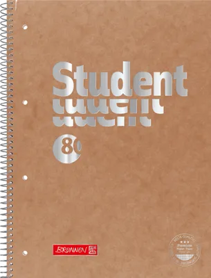 Produktbild von BRUNNEN Collegeblock Premium Student FACT!plus | A4, Lineatur 28, 80 Blatt, brau