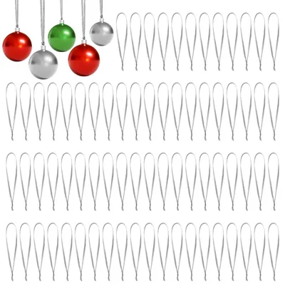 Weihnachtsbaumhänger, 200 Stück, Kordel, Silber, 12 cm